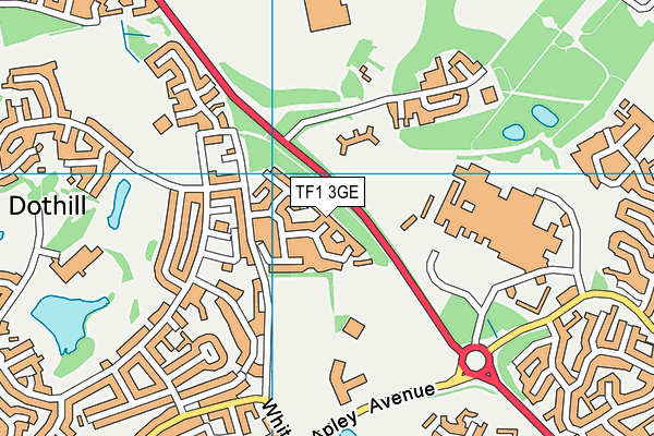 TF1 3GE map - OS VectorMap District (Ordnance Survey)