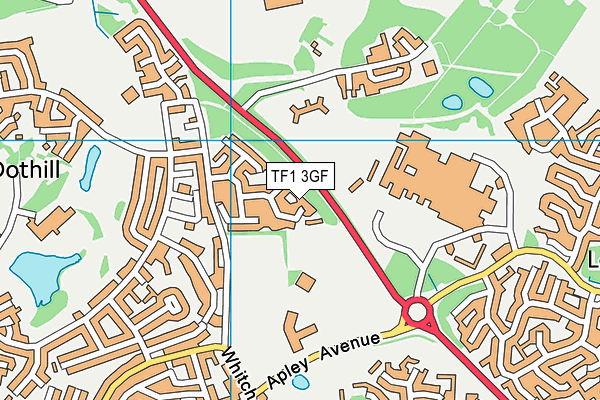 TF1 3GF map - OS VectorMap District (Ordnance Survey)