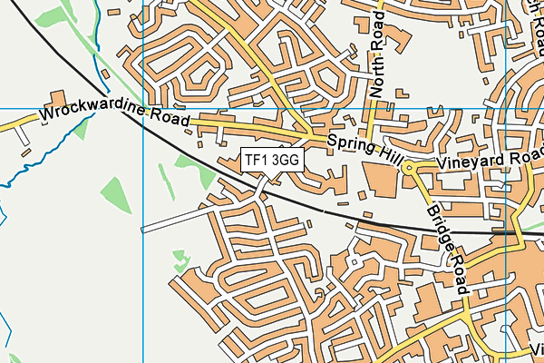 TF1 3GG map - OS VectorMap District (Ordnance Survey)