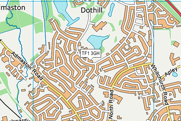 TF1 3GH map - OS VectorMap District (Ordnance Survey)