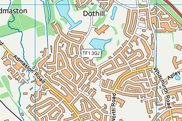 TF1 3GJ map - OS VectorMap District (Ordnance Survey)
