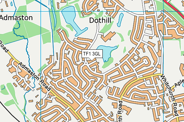 TF1 3GL map - OS VectorMap District (Ordnance Survey)