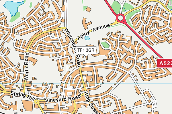 TF1 3GR map - OS VectorMap District (Ordnance Survey)