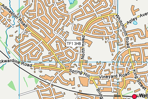 TF1 3HB map - OS VectorMap District (Ordnance Survey)