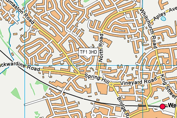 TF1 3HD map - OS VectorMap District (Ordnance Survey)