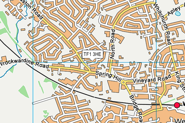 TF1 3HE map - OS VectorMap District (Ordnance Survey)