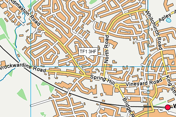 TF1 3HF map - OS VectorMap District (Ordnance Survey)