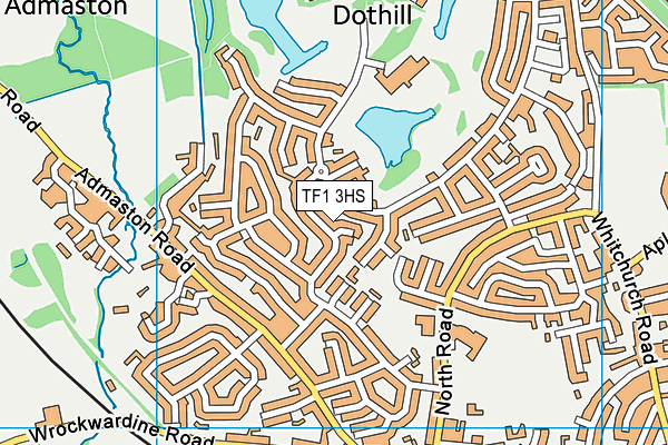 TF1 3HS map - OS VectorMap District (Ordnance Survey)
