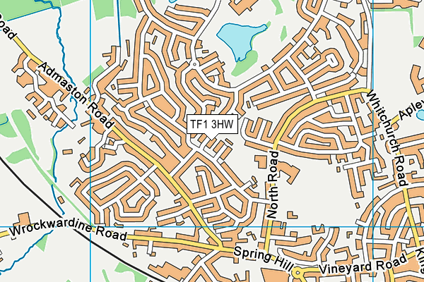 TF1 3HW map - OS VectorMap District (Ordnance Survey)