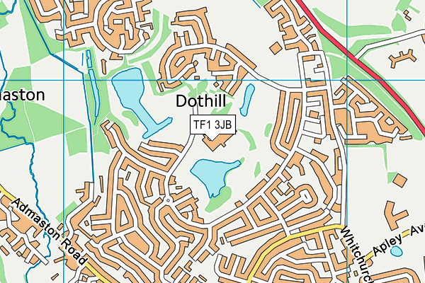 Dothill Primary School map (TF1 3JB) - OS VectorMap District (Ordnance Survey)