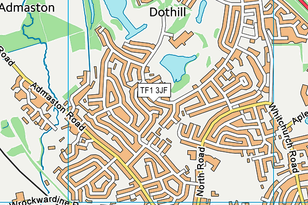 TF1 3JF map - OS VectorMap District (Ordnance Survey)