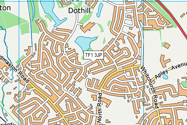TF1 3JP map - OS VectorMap District (Ordnance Survey)