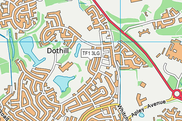 Dothill Playing Field map (TF1 3LG) - OS VectorMap District (Ordnance Survey)