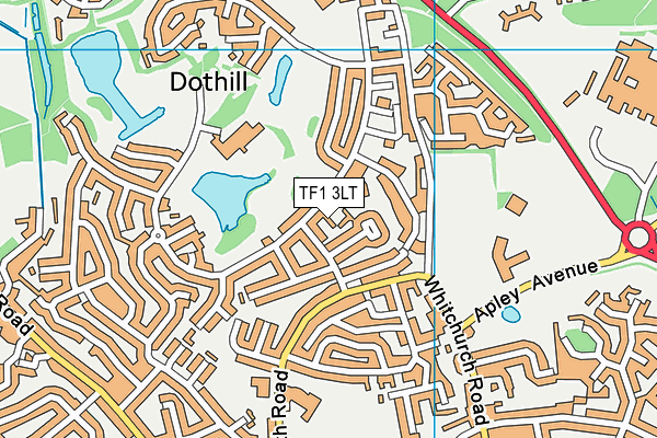 TF1 3LT map - OS VectorMap District (Ordnance Survey)