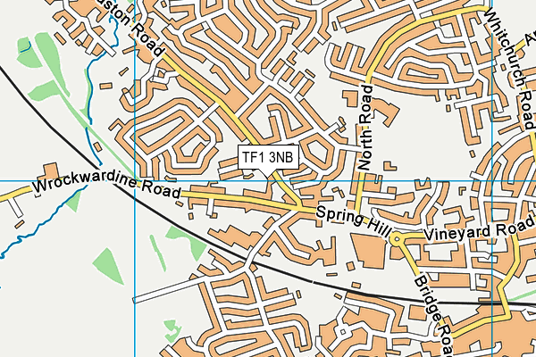 TF1 3NB map - OS VectorMap District (Ordnance Survey)