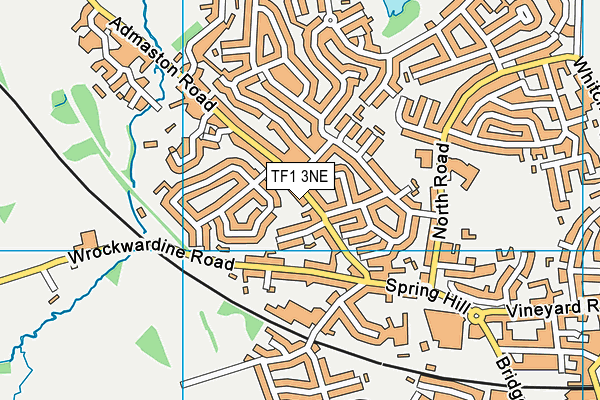 TF1 3NE map - OS VectorMap District (Ordnance Survey)