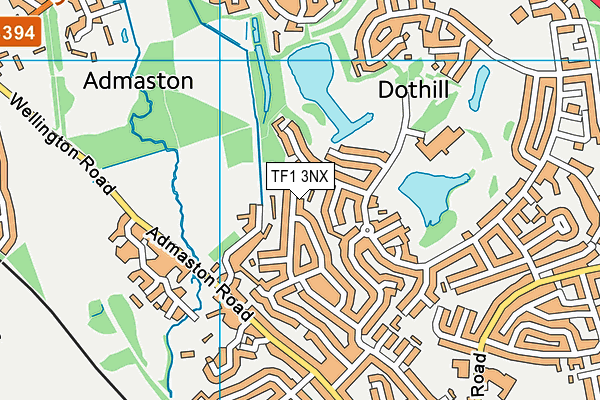 TF1 3NX map - OS VectorMap District (Ordnance Survey)