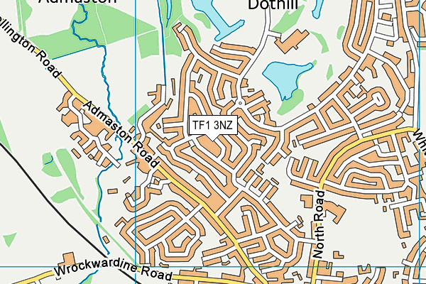 TF1 3NZ map - OS VectorMap District (Ordnance Survey)