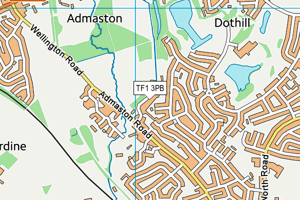 TF1 3PB map - OS VectorMap District (Ordnance Survey)