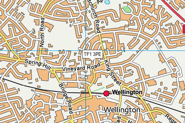TF1 3PE map - OS VectorMap District (Ordnance Survey)