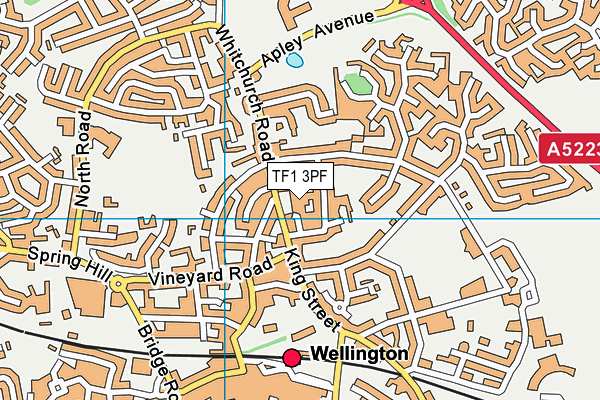 TF1 3PF map - OS VectorMap District (Ordnance Survey)