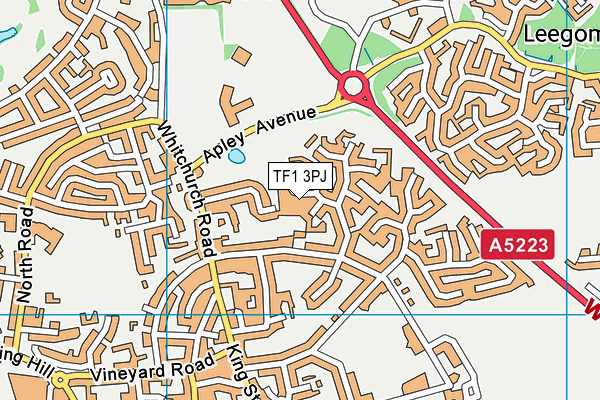 TF1 3PJ map - OS VectorMap District (Ordnance Survey)