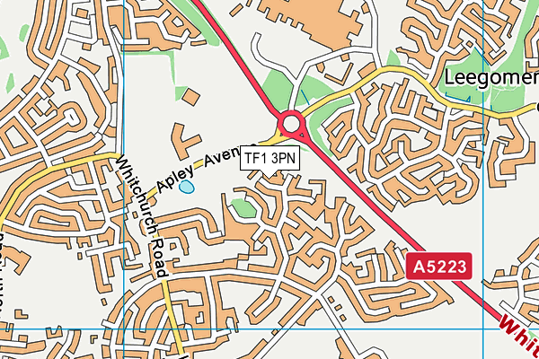 TF1 3PN map - OS VectorMap District (Ordnance Survey)