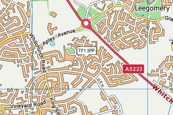 TF1 3PP map - OS VectorMap District (Ordnance Survey)