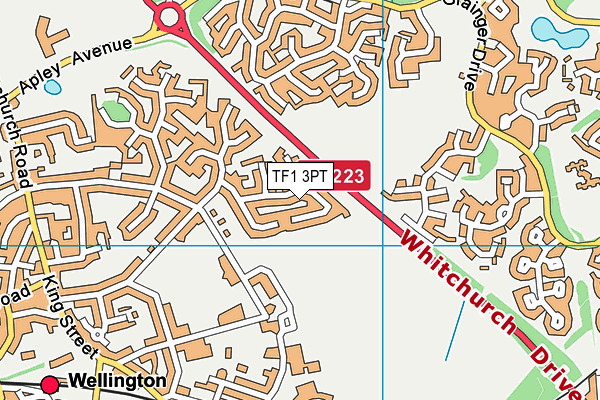TF1 3PT map - OS VectorMap District (Ordnance Survey)