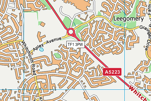 TF1 3PW map - OS VectorMap District (Ordnance Survey)
