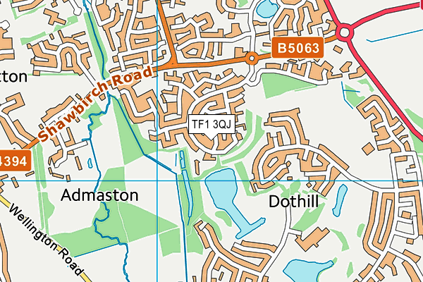 TF1 3QJ map - OS VectorMap District (Ordnance Survey)