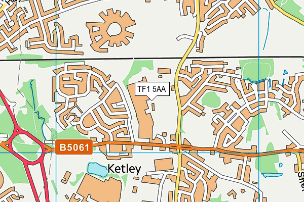 TF1 5AA map - OS VectorMap District (Ordnance Survey)