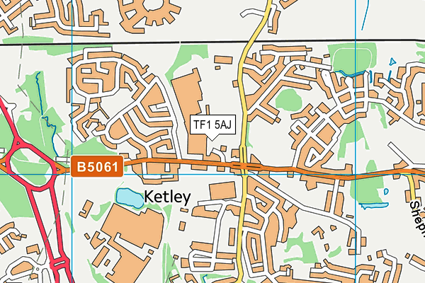 TF1 5AJ map - OS VectorMap District (Ordnance Survey)