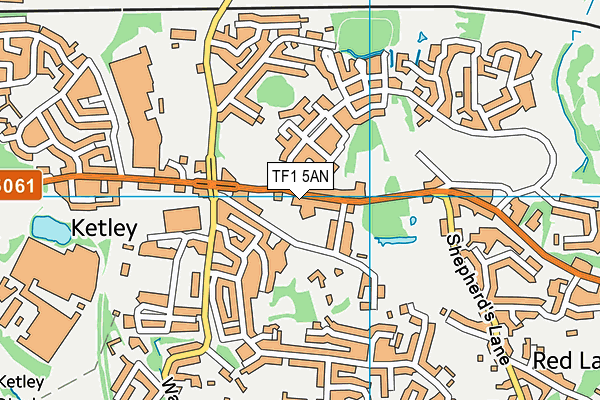 Ketley Recreation Ground map (TF1 5AN) - OS VectorMap District (Ordnance Survey)