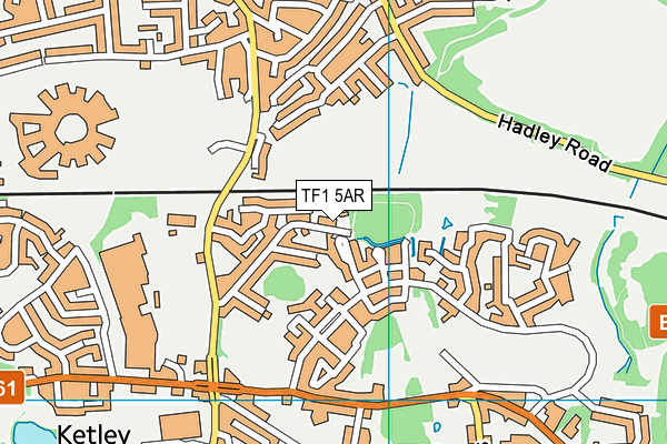 TF1 5AR map - OS VectorMap District (Ordnance Survey)