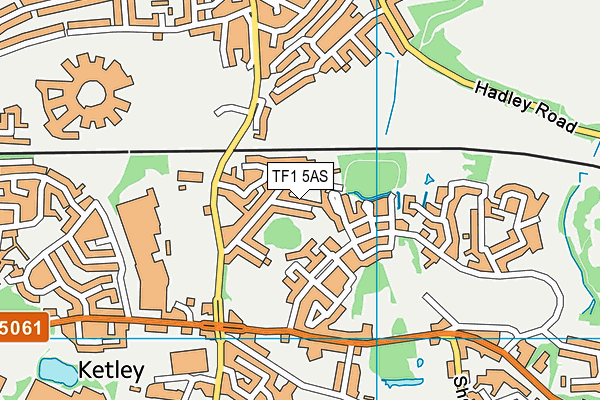 TF1 5AS map - OS VectorMap District (Ordnance Survey)