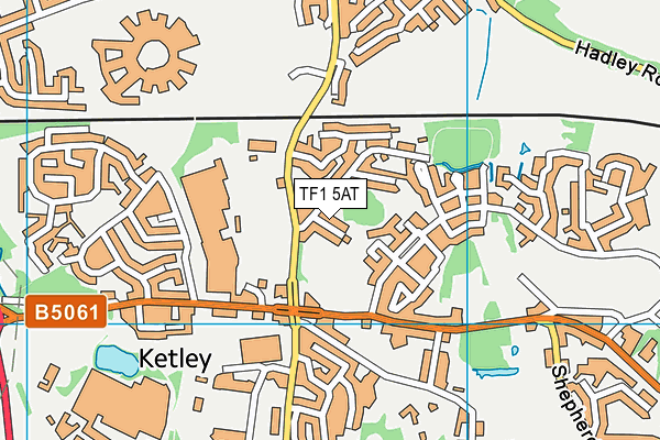 TF1 5AT map - OS VectorMap District (Ordnance Survey)