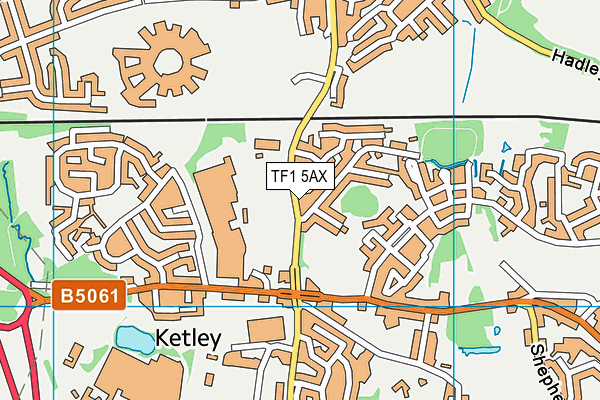 TF1 5AX map - OS VectorMap District (Ordnance Survey)