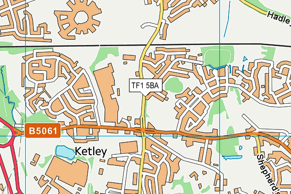 TF1 5BA map - OS VectorMap District (Ordnance Survey)