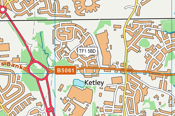 TF1 5BD map - OS VectorMap District (Ordnance Survey)
