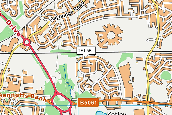 TF1 5BL map - OS VectorMap District (Ordnance Survey)