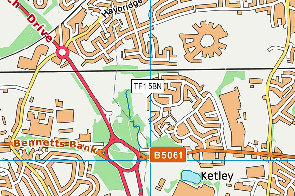 TF1 5BN map - OS VectorMap District (Ordnance Survey)