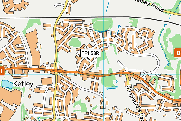 TF1 5BR map - OS VectorMap District (Ordnance Survey)