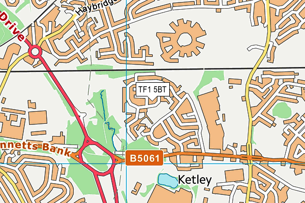 TF1 5BT map - OS VectorMap District (Ordnance Survey)