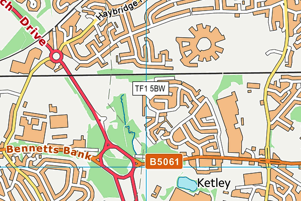 TF1 5BW map - OS VectorMap District (Ordnance Survey)