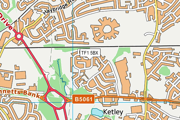 TF1 5BX map - OS VectorMap District (Ordnance Survey)