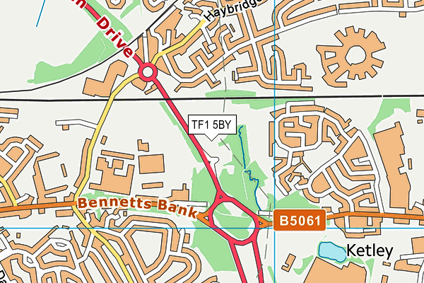TF1 5BY map - OS VectorMap District (Ordnance Survey)