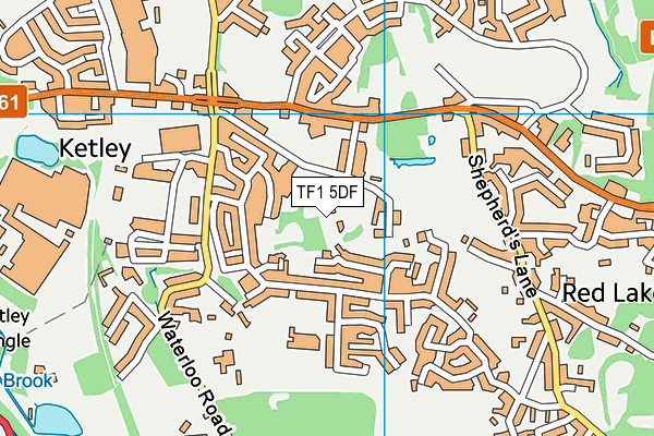 TF1 5DF map - OS VectorMap District (Ordnance Survey)