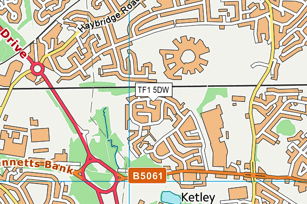 TF1 5DW map - OS VectorMap District (Ordnance Survey)