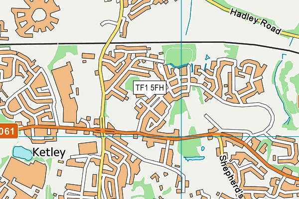 TF1 5FH map - OS VectorMap District (Ordnance Survey)